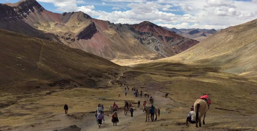 Hiking the trail to Rainbow Mountain